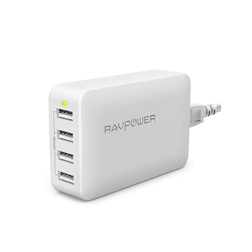 RAVPower 40W 8A 4-Port USB Charger Charging Station with iSmart Technology
