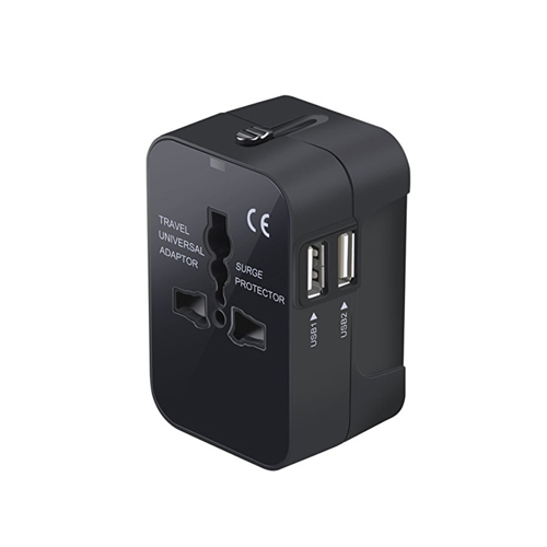 Travel Adapter, Universal International All-in-One Worldwide Travel Adaptor Wall Charger AC Power Plug Adapter Charger with Dual USB Port For USA UK E