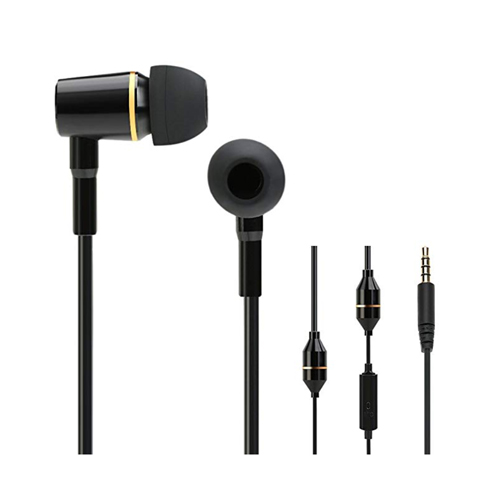 Docooler Anti-radiation Earphone Air Tube 3.5mm Radiation Free Noise Reduction Line Control with Mic Black