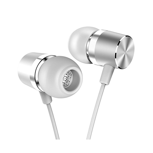 SDFLAYER In Ear Headphones Silverlight Earbuds with Line-in Microphone Heavy Bass Dynamic Driver Earphones with Non Tangle TPE Cord For Running Gym An