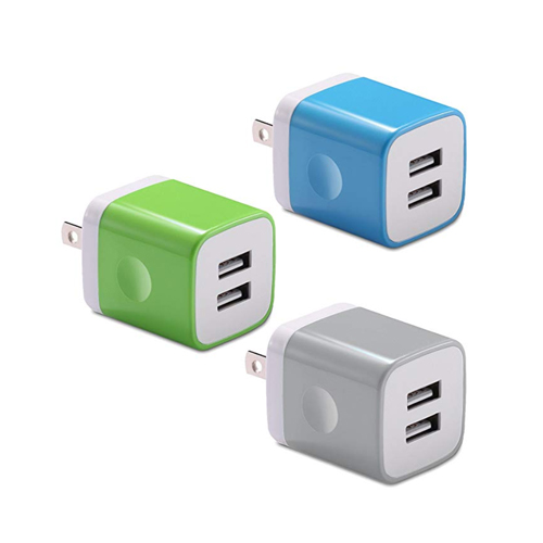 USB Wall Charger, BEST4ONE 2.1A/5V Dual Port USB Plug Power Adapter Charging Block Cube