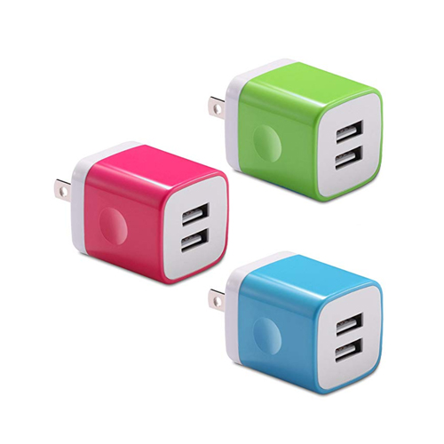 USB Wall Charger, BEST4ONE 2.1A/5V Dual Port USB Plug Power Adapter Charging Block Cube