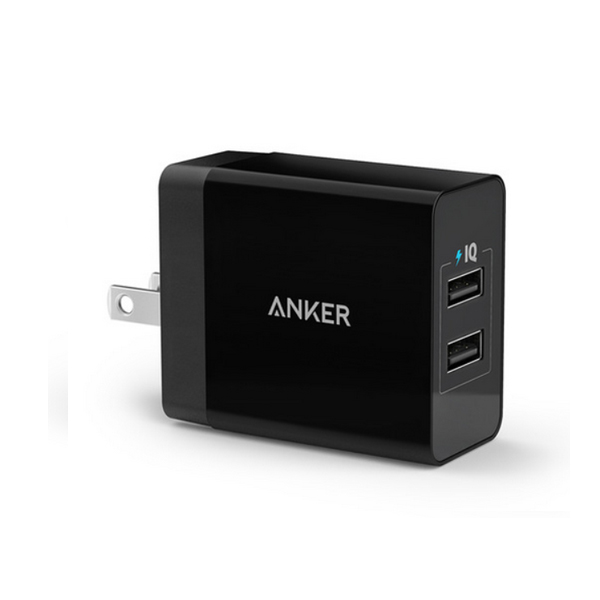 Anker 24W 2-Port UK/EU Plug USB Wall Charger with PowerIQ Technology