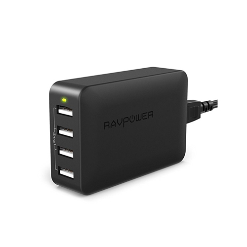 RAVPower 40W 8A 4-Port USB Charger Charging Station with iSmart Technology