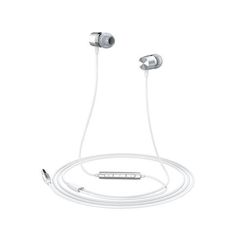 SDFLAYER In Ear Headphones Silverlight Earbuds with Line-in Microphone Heavy Bass Dynamic Driver Earphones with Non Tangle TPE Cord For Running Gym An