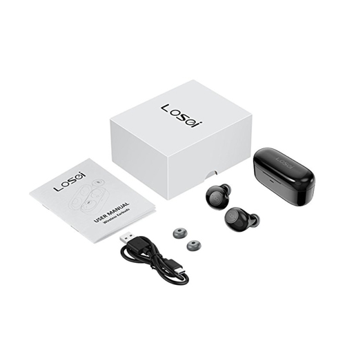 Wireless Earbuds, Losei True  Headphones HD Stereo Mini In Ear Wireless Earphones V4.2 Headset with Built-in Mic and Charging Case for iPhone