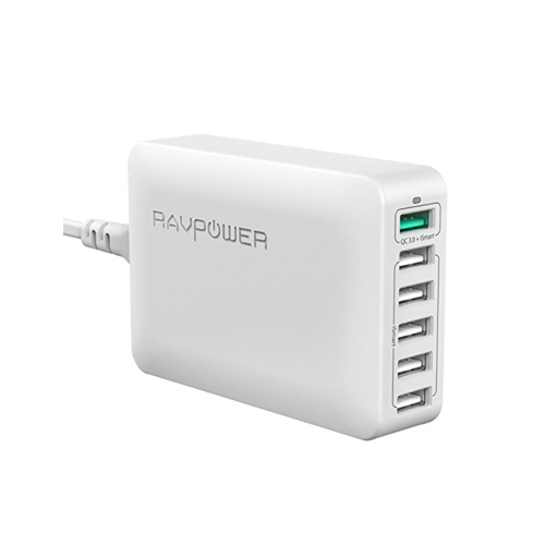 RAVPower 40W 8A 4-Port USB Charger Charging Station with iSmart Technology