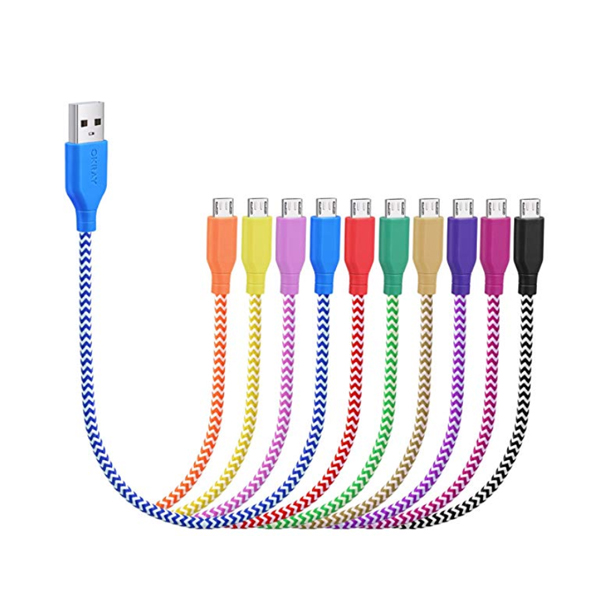 1m Portable Twist Fast Charger Cable for QC3.0 Micro USB / Type-C