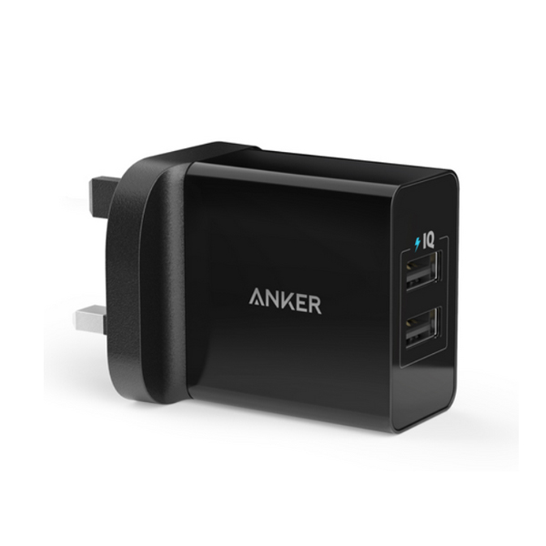 Anker 24W 2-Port UK/EU Plug USB Wall Charger with PowerIQ Technology